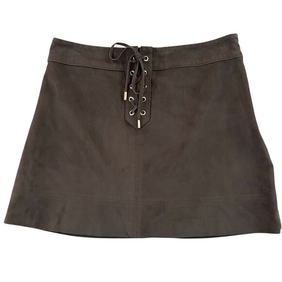 Abercrombie & Fitch Womens Mini Skirt Sz 8 Lace Up Whimsigoth Punk Festival Rock - Picture 1 of 10